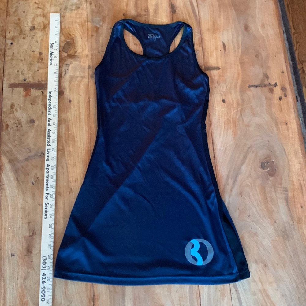 Navy with black tuxedo stripe tennis dress